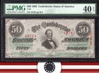 T-57 1863 $50 Confederate Currency Pmg 40 Epq Civil War Bill 45761