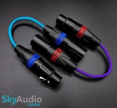 Custom Short 3 Pin XLR Interconnect Cable Pair - Van Damme - Image 1 of 3