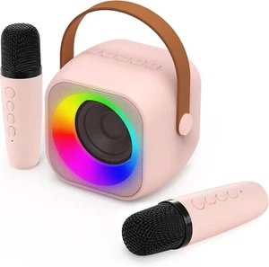 Wireless Bluetooth Karaoke 2 Microphone Speaker Handheld KTV Player Singing Mic - Picture 1 of 24
