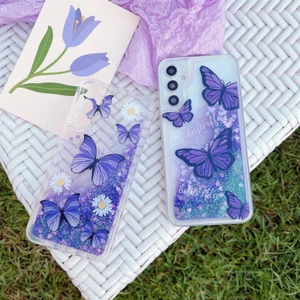 Funda protectora suave floral con brillo líquido para teléfono para Samsung Galaxy A05S A14 A54 S23 - Imagen 1 de 40