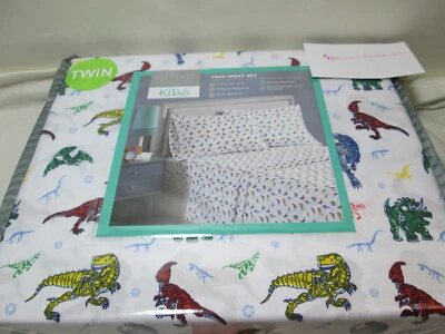 Urban Domain Kids Twin Sheet Set DINOSAURS Fossils ~ Multi Colors New - Image 1 of 4