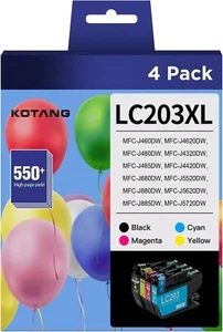 4PK LC203XL LC203 Black Color Ink Cartridge for MFC-J4320DW MFC-J480DW Printer - Picture 1 of 7