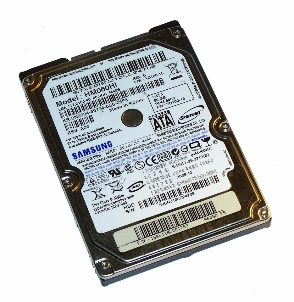 Dell N9004 Samsung HM060HI 60GB 5.4K 2.5" SATA HDD  fw YD100-15 - Image 1 of 1