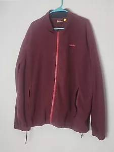 Cabela's Fleece Jacket Mens 3X Burgundy Full Zip Zip Pocket Adjustable Waist - Picture 1 of 5