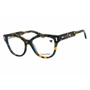 Calvin Klein Women's Eyeglasses Blue Havana Acetate Cat Eye Frame CK23541 460 - Picture 1 of 2