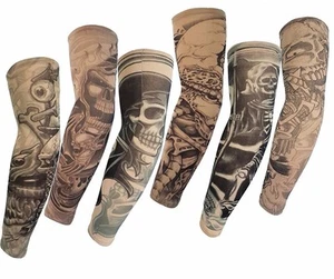 Hot 2019 High Quality Lot 6 Pcs Temporary Fake Slip On Tattoo Arm Sleeves Kit M - Picture 1 of 1