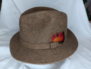 Vintage Bollman USA Wool Fedora Designed By Allyn St. George Medium Brown EUC - Picture 1 of 8