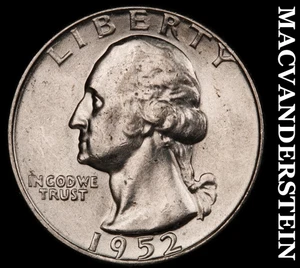 1952-D Washington Quarter - seltenes besseres Datum keine Reserve #G691 - Bild 1 von 2