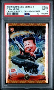 Moneda Cardsmiths 2022 refractor de piedras preciosas Elon Musk Beryl RC PSA 9 como nueva #28A - Imagen 1 de 2