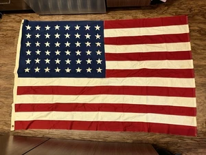 Vintage WWII Korean War Era 48 Star American Cloth Flag 45” X 71” - Picture 1 of 6