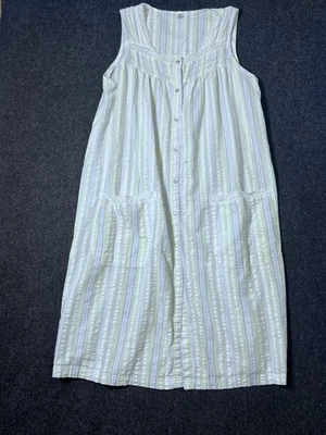 Camisón Pink K para mujer Cottagecore verde blanco pradera encaje Seersucker usado en excelente estado mediano Foto 1 de 4