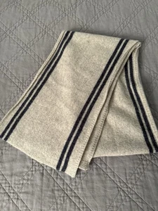 J.Crew Classic Woolens 100% Lambswool Scarf Gray With Black Stripes NWT - Picture 1 of 6