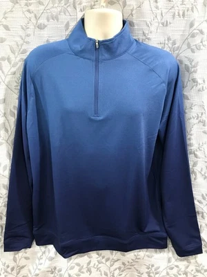 Peter Millar Crown Sport Men's Size L Navy Performance Quarter-Zip Shirt NWT - Image 1 of 4