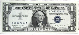 TWO $1 1957B SILVER CERTIFICATES, UNC (GEM) WITH SIMILAR SERIAL#'s - Picture 1 of 4