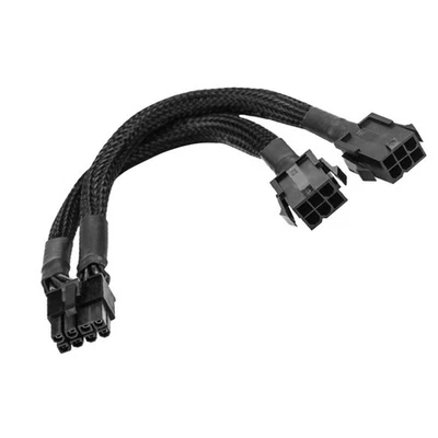 Dual 6 Pin Buchse auf 8 Pin Stecker GPU Adapter Kabel Geflochten Sleeved 20cm 8286 - Bild 1 von 4