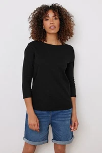 M&Co Women's Cotton 3/4 Sleeve Crew Neck T-Shirt - Picture 1 of 25