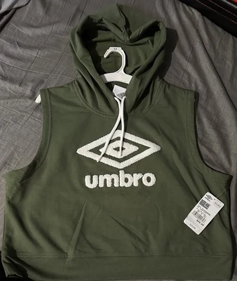 Moletom com capuz Umbro verde oliva sem mangas, tamanho XX-grande novo - Imagem 1 de 2