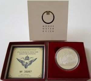 Österreich 20 Euro 2009 Eisenbahn Elektrifizierung der Bahn Silber - Picture 1 of 3