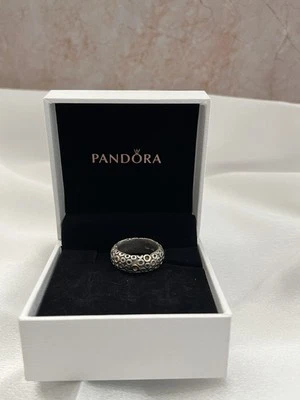 *Rare / HTF* Genuine Pandora “O” ring TT 14k Gold 925 Silver 54 - Image 1 of 3