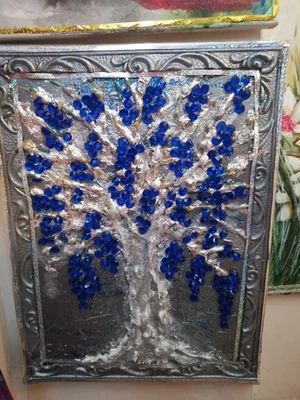 Árbol Original Arte Minimalista Texturizado 30cmx40cm Plata  Foto 1 de 4