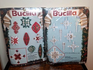 Bucilla Christmas Yarn Ornament Kits Yuletide Treasures & Snow Flake Vintage 1991 - Bild 1 von 15