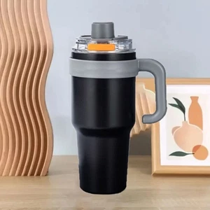 Large Capacity Insulated Coffee Mug Ceramic Liner Insulated Tumbler  Desktop - Picture 1 of 14