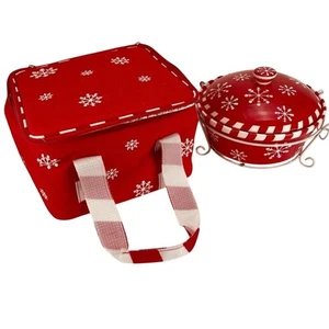 NUOVO Temp-Tations di Tara Snowflake 2 Qt. Casseruola piatto e borsa da trasporto isolata - Foto 1 di 10