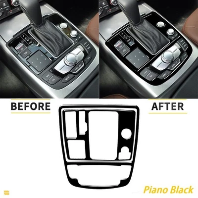 Cubierta de panel de cambio de marchas negro brillante para piano 2 piezas para Audi A6 S6 A7 S7 12-18 Foto 1 de 4