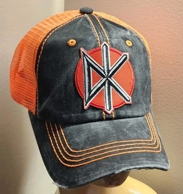 Boné de beisebol Dead Kennedys Trucker Hat angustiado malha preta e laranja  - Imagem 1 de 4