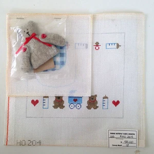 Oso 3D en Bolsillo Almohada Pintado a Mano Punta de Aguja Lona Hilo 3 Gatitos Tienda - Imagen 1 de 10