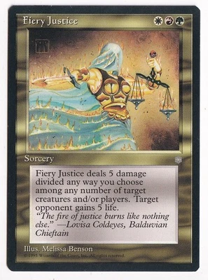 Fiery Justice NM+ NEVER PLAYED MTG Ice Age Magic 1995 VINTAGE FREE SHIPPING - Image 1 of 2