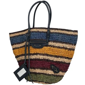 Balenciaga Totebag logo handbag for women Raffia Multicolor 286370 Women's Auth - Picture 1 of 6