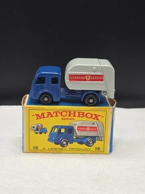 Matchbox Series LESNEY Cleansing Service Garbage Truck No. 15 W/ Original Box  - Image 1 of 4