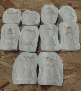 Menge 5 Nowells 3" Engel Weihnachten Xmas Schlicker Gießen Keramik Form 1110 - Bild 1 von 2