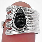 Adjustable - Tektite Rough - Greek 925 Sterling Silver Ring s.7.5 Jewelry R-1381