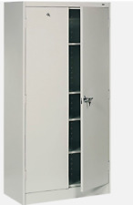 Tennsco Light Gray Standard Cabinet - 36" X 18" X 72" - Steel, Nylon - 5 X