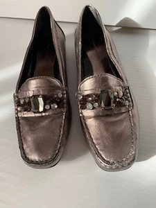 Etienne Aigner Brown Suede Loafers Womens 8M - Picture 1 of 7