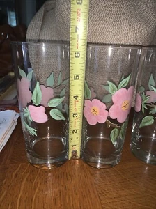 Vintage Set of 4 Franciscan Desert Rose 6.25” tall 16 oz. glasses drinkware - Picture 1 of 5