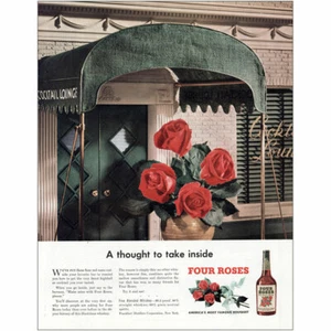 1945 Four Roses Whiskey: A Thought To Take Inside Vintage Print Ad - Picture 1 of 1