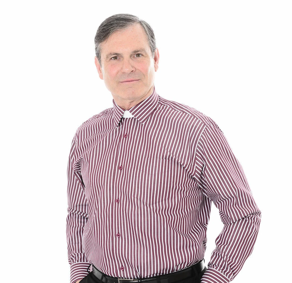 Clip Uomo Maniche Lunghe Stile Collare Clero, Sacerdote, Camicia Vicario, Chiesa - Immagine 1 di 1