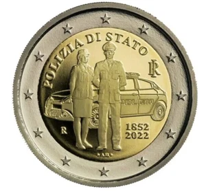 Moneta da 2 euro commemorativa 2022 polizia di stato - Imagen 1 de 2