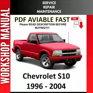 CHEVROLET S10 1998 1999 2000 2001 2002 2003 2004 SERVICE REPAIR WORKSHOP MANUAL - Picture 1 of 1