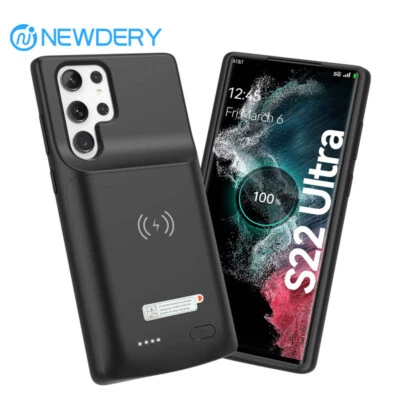 Funda de batería inalámbrica para Samsung Galaxy S22 Ultra Power Bank cubierta de carga Foto 1 de 4