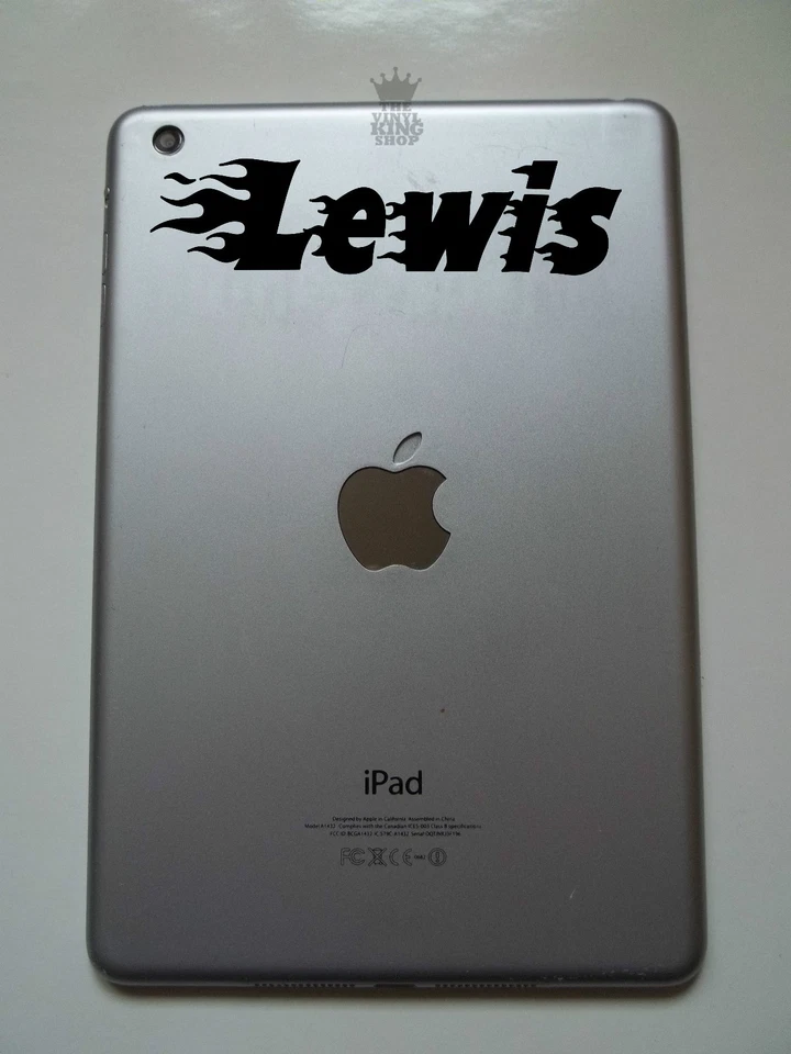 IPad Mini персонализированные пользовательские название наклейка виниловые пламени детский планшет огонь - Изображение 1 из 4