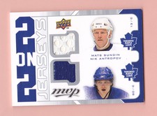 2008-09 Upper Deck MVP Two on Two Jersey #J2SSHA Sundin/Antropov/Heatley/Spezza!