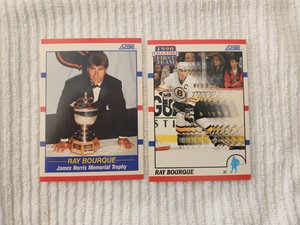 1990 Score Ray Bourque James Norris Trophy/ 1990 Score Ray Bourque Rookie Card
