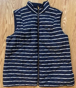 Charter Club Women's XL Navy And White Striped Vest New - Picture 1 of 3
