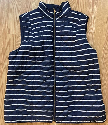 Charter Club Women's XL Navy And White Striped Vest New - Image 1 of 3