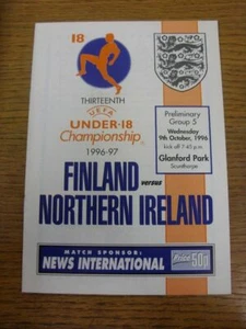 09/10/1996 At Scunthorpe United: Finland U18 v Northern Ireland U18 [UEFA U18 Ch - Picture 1 of 1