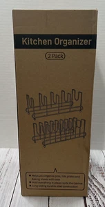 Kitchen Organizer Pot Lid Holder Rack - 2 Pack - Picture 1 of 5